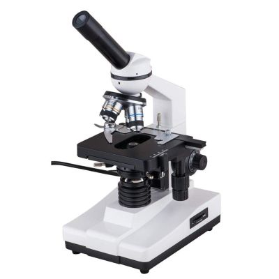 40X-1600X Monocular Biological Microscope for Kids & Students, LED Lamp, Rotatable Head, Coarse & Fine Focus, Economic Science Microscope for Beginners (X-S-P100D)