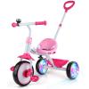 Liberry 2 in 1 Toddler Tricycle Age 2 3 4 Years Old, Kids Trike with Light Up Wheels, Adjustable Push Handle, 3 Wheel Bike Outdoor Indoor Riding Toy Gift for Girls Boys, Pink view 1