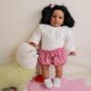 Anano Big Size Black Reborn Baby Dolls Pippa - African American Biracial Babies, 26 Inch Realistic Toddler Reborn Doll, Dark Skin Silicone Dolls, Soft Cloth Body view 2