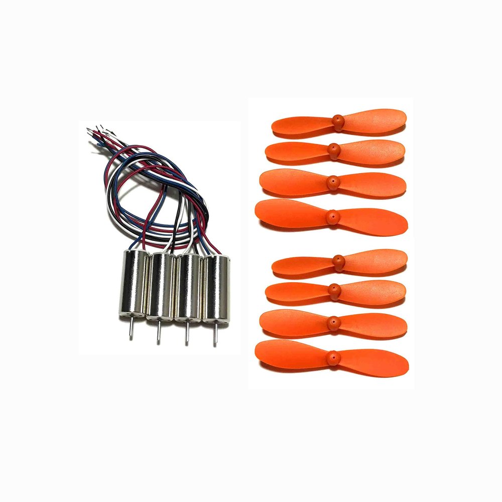 4D-V8 WiFi FPV Quadcopter V8 Mini Drone Spare Parts Accessories Engines cw/ccw Motors propeller blade Maple Leaf set repair parts(Orange)