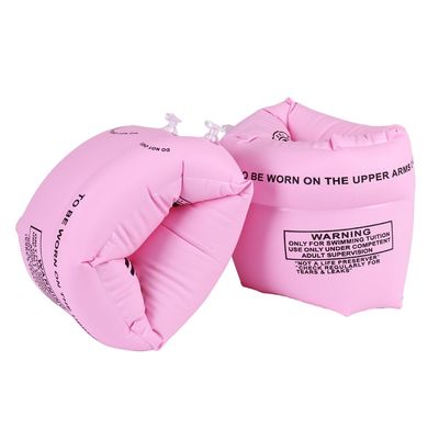 2 Pcs Arm Floaties Inflatable Swim Arm Bands Floater Sleeves Swimming Rings (Pink)