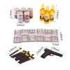 1 Set Mini Prop Miniature Beer Bottles Mini Beer Cans Miniature Money 100 Dollar Bills Model Set for 1/6 Scale Tiny Doll Assesories Dollhouse Decoration Figure Accessories (Set C) view 3