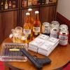 1 Set Mini Prop Miniature Beer Bottles Mini Beer Cans Miniature Money 100 Dollar Bills Model Set for 1/6 Scale Tiny Doll Assesories Dollhouse Decoration Figure Accessories (Set C) view 4