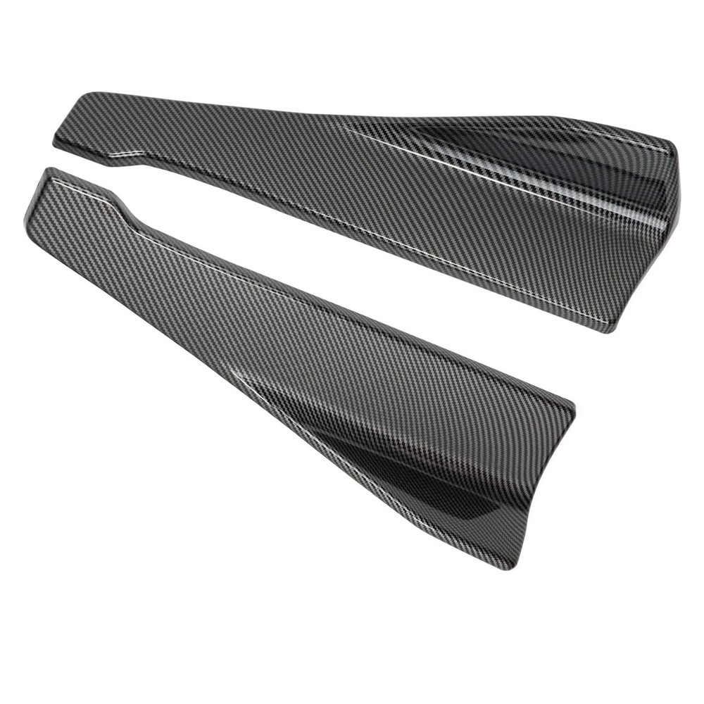 Compatible For Mitsubishi Lancer EVO 15-20 Car Rear Lip Bumper Skirts Splitters Fins Spoiler Canards Diffuser Side Scratch Mudguards(Carbon Fiber)