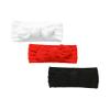 LDDCX 3 Pack 2.4''Baby Girl Floral Embroidery Eyelet Bow Headbands Newborn Hairband Baby Turban Knotted Headwrap for Toddler Hair Accessories.(FD90) (Red White Black) view 1