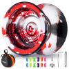 MAGICYOYO N11 Unresponsive Yoyo - Professional Trick Yo Yo for Kids 8-12 or Above, Dual Purpose Yo-yo Replacement Responsive Bearing for Beginner+12 Strings+Case Bag+Bearing Kit - Black Red Silver view 1