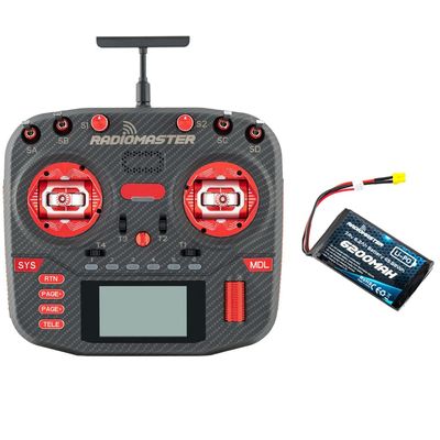 Radiomaster Boxer Max Version with CNC AG01 Hall Gimbals Carbon Fiber 2.4G 16ch Transmitter Remote Control ExpressLRS Mode 2 (ELRS-Red with 6200)