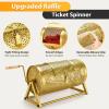 Raffle Drum 15" x 7" Holds 3,000 Tickets, Thickened Metal Raffle Ticket Spinner Box with Sealing Tape, Silent Design Raffle Ticket Cage with Wooden Turning Handle & Stable Tripod Stand for Games view 4
