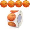 1000pcs 2 Rolls Basketball Stickers, Self-Adhesive Sports Ball Theme Decals Decorative Basketball Seal Girls Boys Teens Stickers for Water Bottles Birthday School Classroom Party Poster Board Supplies view 1