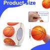 1000pcs 2 Rolls Basketball Stickers, Self-Adhesive Sports Ball Theme Decals Decorative Basketball Seal Girls Boys Teens Stickers for Water Bottles Birthday School Classroom Party Poster Board Supplies view 2