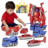 6-in-1 Transforming Robot Construction Vehicles for Kids  Magnetic STEM Toys Easy DIY Assembly, Educational Building Toy for Toddlers & Preschoolers view 1
