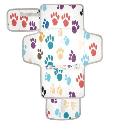 DUOBU Portable Diaper Changing Pad Foldable Baby Changing Mat with Built-in Pillow Waterproof Changing Pad for Newborn Girls Boys Animal Print