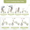 7-in-1 Baby Tricycle with Adjustable Parent Handle - Foldable Toddler Bike w/Removable Canopy & Guardrail, Aluminum Alloy Frame Stroller Bike for 1-6 Years Old (12-72 Months) (Green) view 2