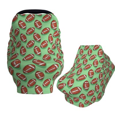 Muishi American Football On Green Baby Car Seat Covers Carseat Canopy Soft Infant Stroller Cover Nursing Breastfeeding Covers for Girls Boys Newborn