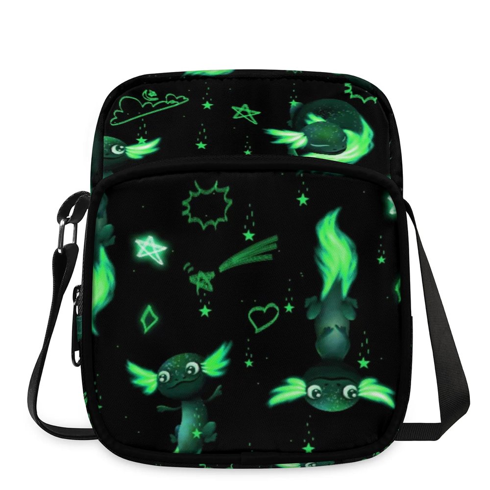 Small Crossbody Purses for Kids Age 4-12 Cute Green Axolotl Little Messenger Bag Mini Shoulder Bag Wallet Purse for Boys Girls Travel