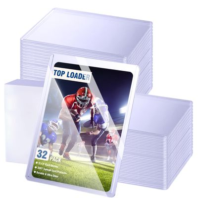 100 Penny Sleeves and 100 Top Loads, EDUDIIU 35PT Card Sleeves Hard Plastic, 3" x 4" Hard Card Protectors, Rigid Toploads for Yugioh, Baseball, Sports Cards
