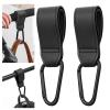2 Pack Stroller Hooks for Bags Universal Baby Stroller Clips and Hooks Carry 44lbs, Non-Slip with One-Hand Opening, Hanging Diaper Bag Universal Hooks Accessories for Stroller Shopping Cart (Black) view 1