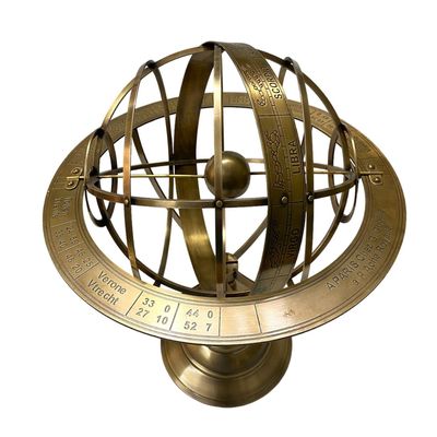 18" Astrolabe Brass Armillary Sphere  Zodiac Sign Engraved Armillary Globe, Home & Office Table Top Dcor