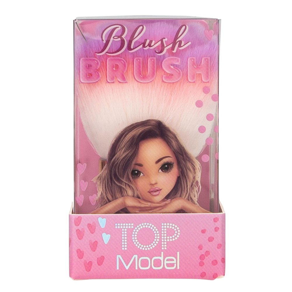 Depesche TOPModel 13488 Beauty and Me Powder, White, Rose Shape, Soft Brush for Blush and Bronzer, Multicolor, One Size