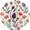 10" Metal Thistle & Poppy Wind Spinner, Large Garden Twirler, Rotating Wildflower Art, Outdoor Kinetic Decor, Botanical Yard Ornament view 1