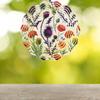 10" Metal Thistle & Poppy Wind Spinner, Large Garden Twirler, Rotating Wildflower Art, Outdoor Kinetic Decor, Botanical Yard Ornament view 3