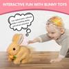 Celosmo Bunny - My Realistic Bunny Toy Bunby Realistic Bunny Jumping Shaking Ears Easter Gift Bunny Pal with Candy Bag (1pc-Brown) view 3