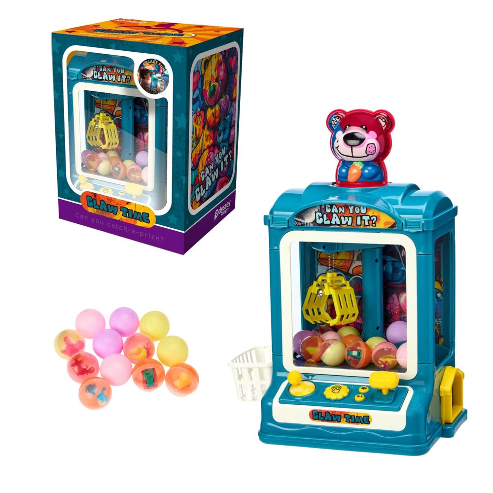 Odyssey Toys Claw Time- My First Crane Game for Kids |Mini Vending Machine Toy for Kids| Interactive Arcade Toy with Removeable Bear| Fun Music| Perfect for Birthday Parties