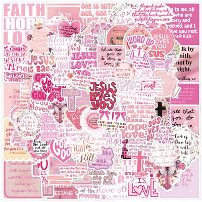 100 Pcs Bible Verse Stickers Pink Christian Stickers for Adults Women Faith Bible Religious Vinyl Waterproof Stickes for Water Bottles Laptops Phone Luggage Guitar