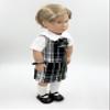 18 inch Doll Outfit-School Plaid Jumper Include Blouse and Hair Accessory/Add on Option: Sock and Shoe (Doll is not Included) (Zip Jumper,Sock,Matte Black Shoe, Plaid 45) view 4