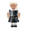 18 inch Doll Outfit-School Plaid Jumper Include Blouse and Hair Accessory/Add on Option: Sock and Shoe (Doll is not Included) (Dropped Waist Jumper,Sock,Matte Black Shoe, Plaid 45) view 1