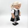 18 inch Doll Outfit-School Plaid Jumper Include Blouse and Hair Accessory/Add on Option: Sock and Shoe (Doll is not Included) (Dropped Waist Jumper,Sock,Matte Black Shoe, Plaid 45) view 3