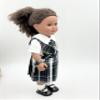 18 inch Doll Outfit-School Plaid Jumper Include Blouse and Hair Accessory/Add on Option: Sock and Shoe (Doll is not Included) (Split Jumper,Sock,Matte Black Shoe, Plaid 45) view 4