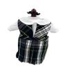 18 inch Doll Outfit-School Plaid Jumper Include Blouse and Hair Accessory/Add on Option: Sock and Shoe (Doll is not Included) (Split Jumper Only, Plaid 45) view 1