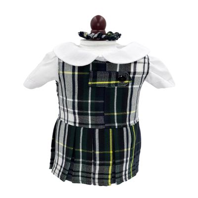 18 inch Doll Outfit-School Plaid Jumper Include Blouse and Hair Accessory/Add on Option: Sock and Shoe (Doll is not Included) (Zip Jumper Only, Plaid 45)