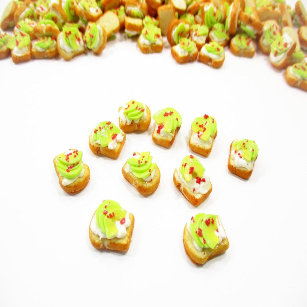 1:12 Dollhouse Food Avocado Fruit Toast Breakfast Lot 10 Miniature Tiny Bread 17007