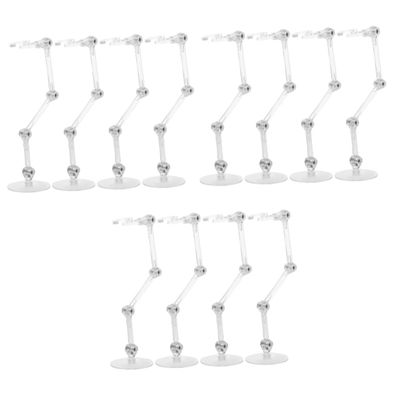 TOBBOMEY 12pcs Action Figure Display Stand Transparent Doll Rack for Collectible Figures and Lightweight Support for Home Store and Display Use