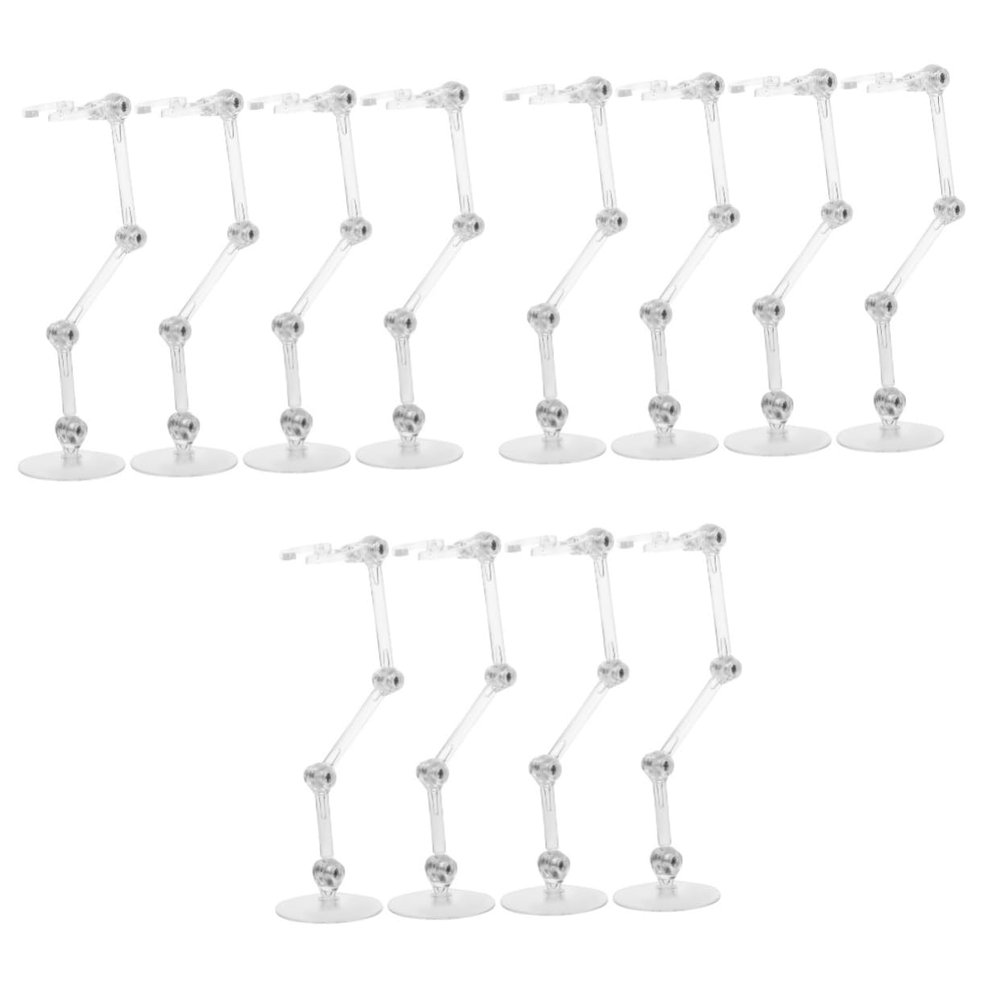 TOBBOMEY 12pcs Action Figure Display Stand Transparent Doll Rack for Collectible Figures and Lightweight Support for Home Store and Display Use