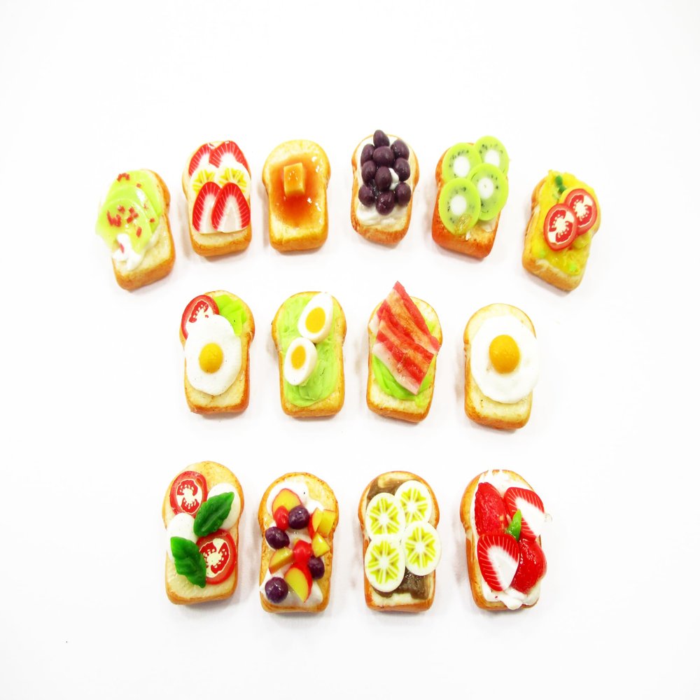 14 Breakfast Vegetable Fruit Toast 1:12 Dollhouse Food Miniature Bread 17025