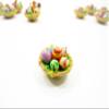 1:12 Miniature Clay Easter Egg Basket Dollhouse Food Holiday Decoration view 3