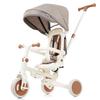Baby Tricycle, Foldable Toddler Tricycle with Removable and Adjustable Parent Handle, Removable Pedal, Canopy, and Guardrail, for 12-72 Months (Ivory) view 1