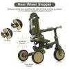 Baby Tricycle, Foldable Toddler Tricycle with Removable and Adjustable Parent Handle, Removable Pedal, Canopy, and Guardrail, for 12-72 Months (Dark Green) view 4