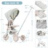 Baby Tricycle, Foldable Toddler Tricycle with Removable and Adjustable Parent Handle, Removable Pedal, Canopy, and Guardrail, for 12-72 Months (Blue) view 2
