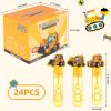 Construction Trucks Party Favors Bubble Wands for Kids Excavator Tractor Bubbles Construction Themed Birthday Party Supplies Goody Bag Stuffers Bubble Toy 24 pcs view 3