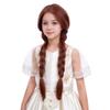 Edivd Child Orange Two Braided Ponytails Wig Ginger Orange Two Pigtails Wig for Kids Girls Cosplay Heat Resistant Synthetic Hair with Cap view 1