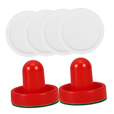 WOONEKY 1set Ice Hockey Pucks and Slider Pusher Accessories for Game Tables Includes Pucks and Cloths for Family Fun and Competitive