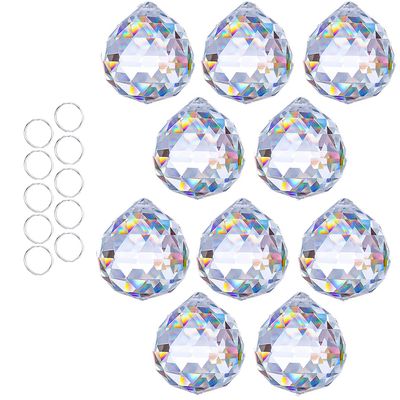 Crystal Prism 10PCS 1.6" Crystal Ball Prism K9 Hanging Suncatchers