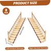 2Pcs 1 12 Scale Dollhouse Furniture, Wooden Miniature Stairs Dollhouse Furniture Right and Left Armrest Handrail DIY Unpainted Staircase for Accessories, 1 12 Scale view 2