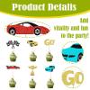 12 Pcs Race Car Cupcake Toppers  Glitter Race Car Trophy Cupcake Decorations for Motorsport Theme Parties, Birthdays Party Supplies view 3