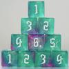 10 PC D6 dice 16mm Acrylic Dice Set for RPG MTG DND Dice Table Games and Board Games (Purple+Green) view 1