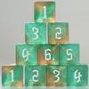 10 PC D6 dice 16mm Acrylic Dice Set for RPG MTG DND Dice Table Games and Board Games (Green+Coffee) view 1